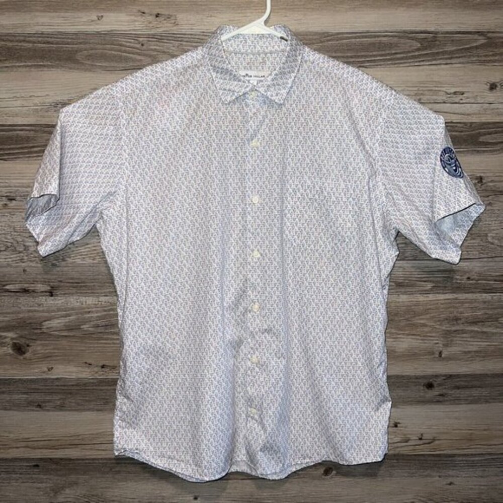 Peter Millar Shirt Mens Size Large Lemonade Print Casual Button Up‎ Short Sleeve